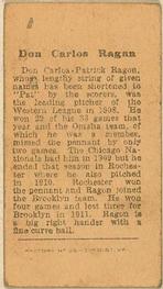 1912 American Tobacco Company Brown Background (T207) #NNO Pat Ragan Back