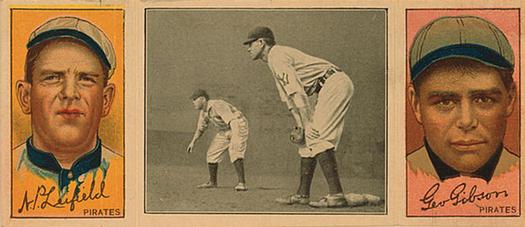 1912 Hassan Triple Folders T202 #NNO Chase Guarding First (Lefty Leifield / George Gibson) Front