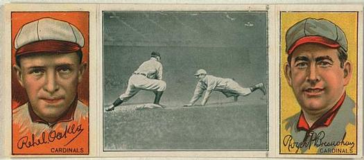 1912 Hassan Triple Folders T202 #NNO Catching Him Napping (Rebel Oakes / Roger Bresnahan) Front