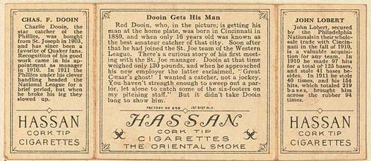 1912 Hassan Triple Folders T202 #NNO Dooin Gets His Man (Red Dooin / Hans Lobert) Back