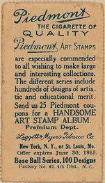 1914 Piedmont Art Stamps T330-2 #NNO Eddie Collins Back