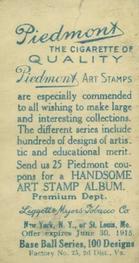 1914 Piedmont Art Stamps T330-2 #NNO George Moriarty Back