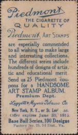1914 Piedmont Art Stamps T330-2 #NNO Tris Speaker Back