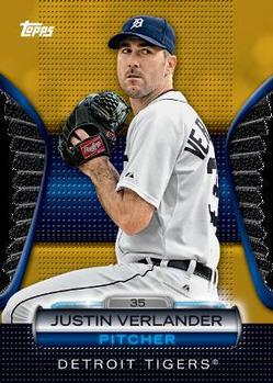 2012 Topps - Golden Moments Die Cuts Chrome Gold #GMDC-68 Justin Verlander Front