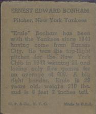 1943 M.P. & Co. (R302-1) #NNO Ernie Bonham Back