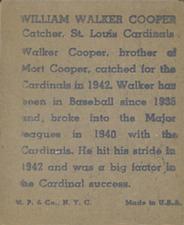 1943 M.P. & Co. (R302-1) #NNO Walker Cooper Back
