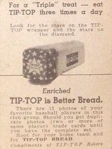 1947 Tip Top (D323) #NNO Bill Bevens Back