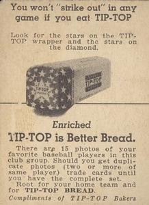 1947 Tip Top (D323) #NNO Tom Henrich Back