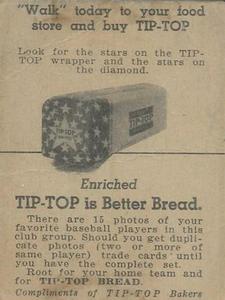 1947 Tip Top (D323) #NNO John Berardino Back