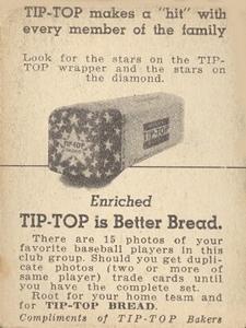 1947 Tip Top (D323) #NNO Bob Bragan Back