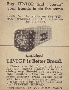 1947 Tip Top (D323) #NNO Ralph Kiner Back