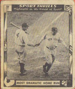 1948 Swell Sport Thrills #12 Most Dramatic Homer: Babe Ruth Points Front