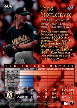 1996 Stadium Club - Members Only #404 Todd Stottlemyre Back