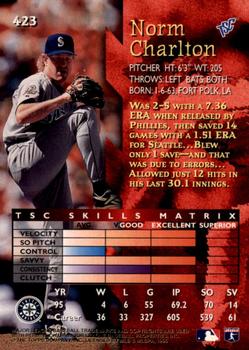 1996 Stadium Club - Members Only #423 Norm Charlton Back