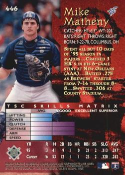 1996 Stadium Club - Members Only #446 Mike Matheny Back
