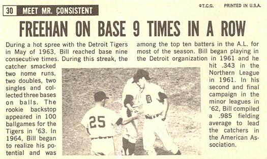 1964 Topps Giants #30 Bill Freehan Back