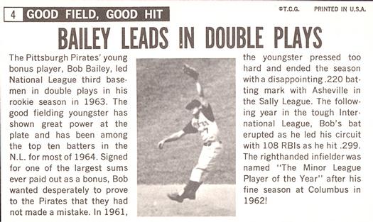 1964 Topps Giants #4 Bob Bailey Back
