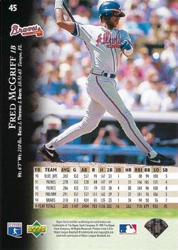 1995 Upper Deck - Electric Diamond #45 Fred McGriff Back