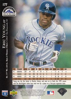 1995 Upper Deck - Electric Diamond #177 Eric Young Back