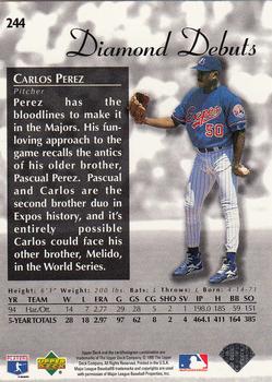 1995 Upper Deck - Electric Diamond #244 Carlos Perez Back