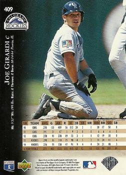 1995 Upper Deck - Electric Diamond #409 Joe Girardi Back