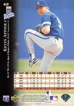 1995 Upper Deck - Electric Diamond #419 Kevin Appier Back