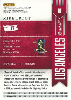 2011 Playoff Contenders #17 Mike Trout Back