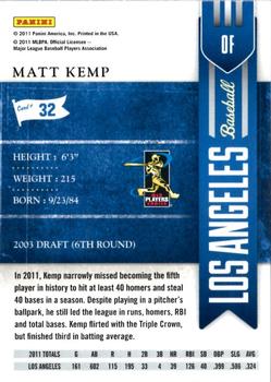 2011 Playoff Contenders #32 Matt Kemp Back