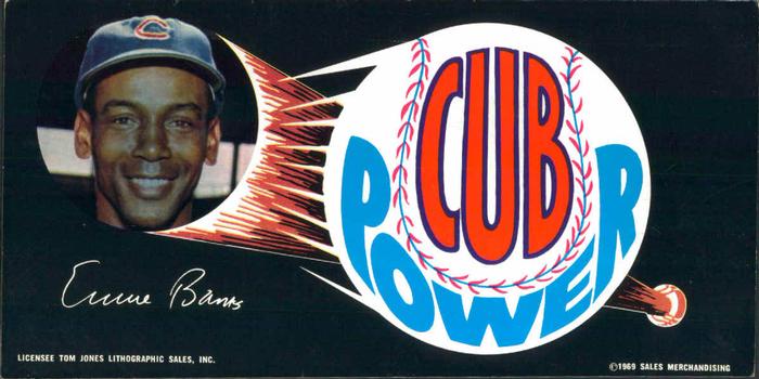 1969 Cub Power Chicago Cubs Bumperstickers #NNO Ernie Banks Front