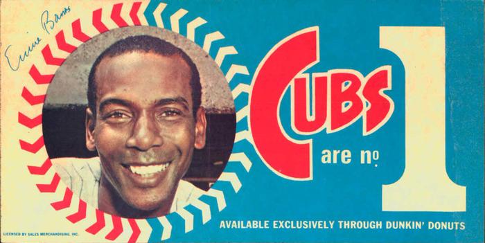 1970 Dunkin' Donuts Chicago Cubs Bumperstickers #NNO Ernie Banks Front
