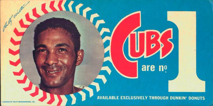 1970 Dunkin' Donuts Chicago Cubs Bumperstickers #NNO Billy Williams Front