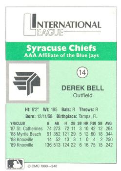 1990 CMC Syracuse Chiefs #14 Derek Bell Back