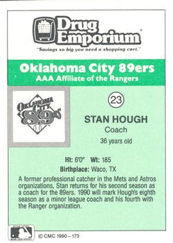 1990 CMC Oklahoma City 89ers #23 Stan Hough Back