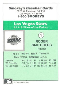 1990 CMC Las Vegas Stars #1 Roger Smithberg Back