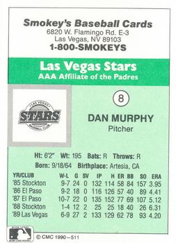 1990 CMC Las Vegas Stars #8 Dan Murphy Back