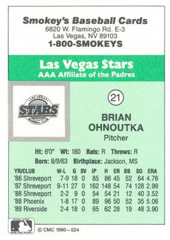 1990 CMC Las Vegas Stars #21 Brian Ohnoutka Back