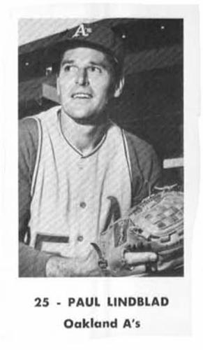 1970 Mike Andersen Oakland Athletics #NNO Paul Lindblad Front