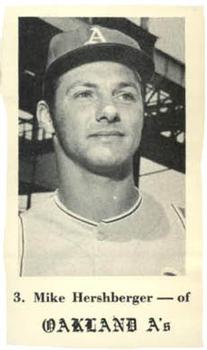 1969 Bob Solon Jack in the Box Oakland Athletics #NNO Mike Hershberger Front