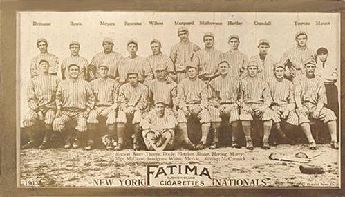 1913 Fatima Teams (T200) #NNO New York Giants Front