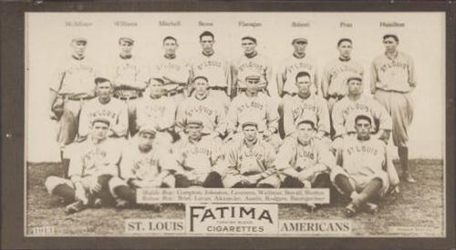 1913 Fatima Teams (T200) #NNO St. Louis Browns Front
