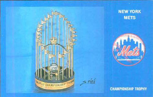 1989 Historic Limited Editions 1969 New York Mets Postcards #1 World Championship Trophy Front