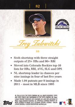 2012 Topps Tribute #82 Troy Tulowitzki Back