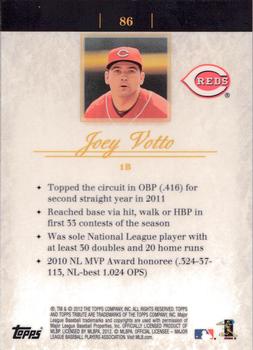 2012 Topps Tribute #86 Joey Votto Back