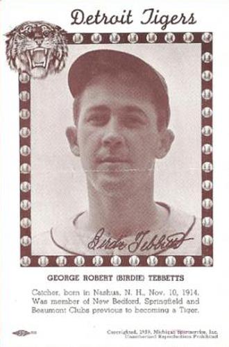 1940 Michigan Sportservice Detroit Tigers #NNO Birdie Tebbetts Front