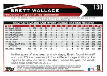 2012 Topps Opening Day #130 Brett Wallace Back