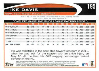 2012 Topps Opening Day #195 Ike Davis Back