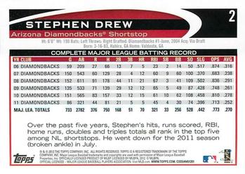 2012 Topps Opening Day #2 Stephen Drew Back