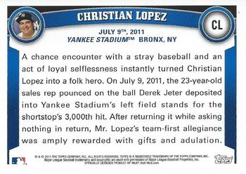 2012 Topps Opening Day #CL Christian Lopez Back