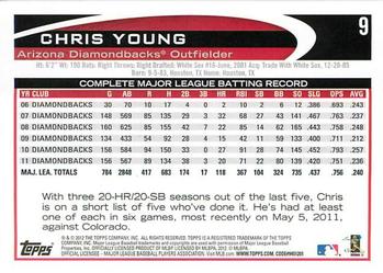 2012 Topps Opening Day #9 Chris Young Back