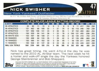 2012 Topps Opening Day - Blue #47 Nick Swisher Back